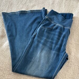 HALARA Women's Wide Leg Flare Jeans in Denim Blue